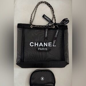 Authentic 2026 New Beauty Mesh VIP Tote And Matching Makeup Pouch - GWP